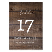 Numéro De Table Mariage de script de chêne rustique moderne person (Dos)