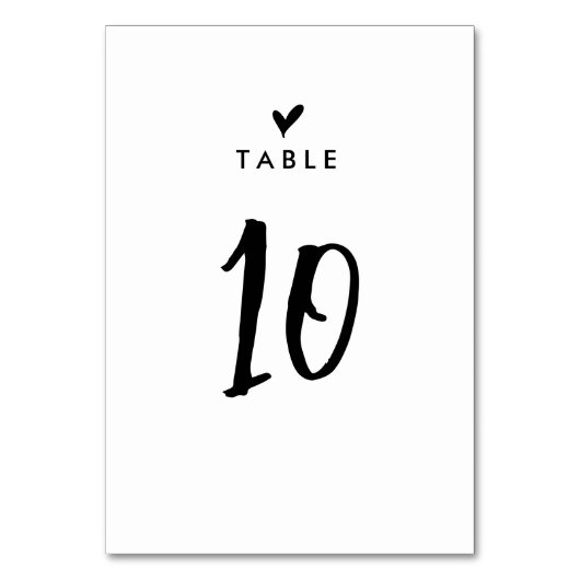 Numéro De Table Mariage de script de coeur romantique simple (Par défaut)