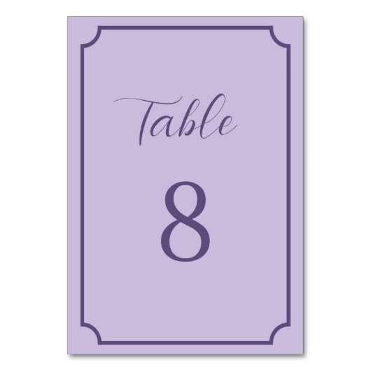 Numéro De Table Mariage de script Lilac et Lavender (Par défaut)