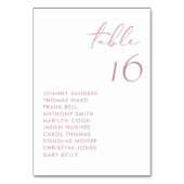 Numéro De Table Mariage de script manuscrit Mauve Modern (Dos)