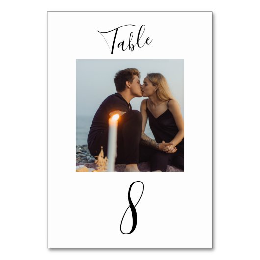 Numéro De Table Mariage de script manuscrit moderne photo (Par défaut)