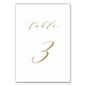 Numéro De Table Mariage de script minimaliste d'or Tableau 3 (Dos)
