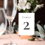 Numéro De Table Mariage de script minimaliste élégant<br><div class="desc">Numéro de table de Mariage de script minimaliste élégant. Découvrez toute la collection pour un thème mariage de coordonnées. Dm pour conseil ou personnalisation</div>