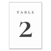 Numéro De Table Mariage de script minimaliste élégant (Dos)