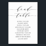 Numéro De Table Mariage de script minimaliste noir<br><div class="desc">Plan personnalisé des sièges de numéro de table. Il est doté d'un script blanc noir et d'une typographie classique. Personnalisez en ajoutant vos propres détails. Ce plan minimaliste de table est parfait pour les mariages,  les baby showers,  les douches nuptiales,  les anniversaires,  et bien plus encore.</div>