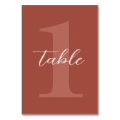 Numéro De Table Mariage de script moderne en terre cuite (Par défaut)