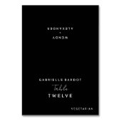 Numéro De Table Mariage de script moderne noir pliable (Par défaut)