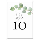 Numéro De Table Mariage de script moderne Sage Eucalyptus (Dos)