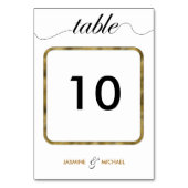 Numéro De Table Mariage de script moderne simple Black Gold élégan (Par défaut)