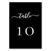 Numéro De Table Mariage de script noir blanc (Par défaut)