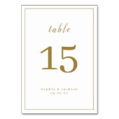 Numéro De Table Mariage de script romantique simple or (Par défaut)