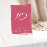 Numéro De Table Mariage de script rose magenta minimal<br><div class="desc">Numéro de table de Mariage de script Magenta Rose minimal. Impressionnez vos invités mariages avec ce numéro de table de mariage fuchsia rose branché avec un magnifique script rose sur un arrière - plan rose magenta. Ce numéro de table mariage est d'un superbe design rose chaud, avec des vibes modernes...</div>