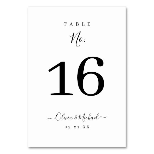 Numéro De Table Mariage de script simple et moderne (Par défaut)