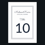 Numéro De Table Mariage de script simple minimaliste<br><div class="desc">Parfait pour les cartes de table encadrées. Composé de simples cadres droites avec script cursif ludique et typographie sans serif. Le tout sur fond de blanc pur. Ces éléments sont simples,  modernes,  ludiques et lumineux. Il est conçu par White Paper Birch Co. exclusif pour Zazzle. Disponible ici : http://www.zazzle.com/whitepaperbirch</div>