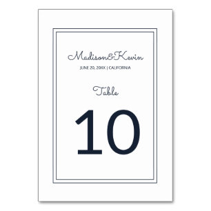 Numéro De Table Mariage de script simple minimaliste