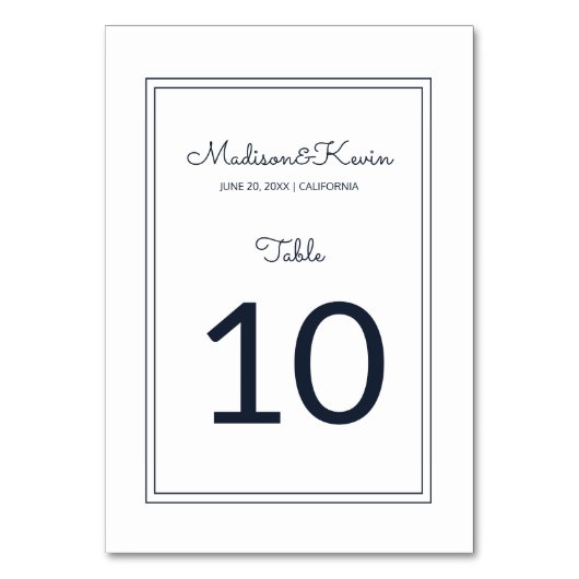 Numéro De Table Mariage de script simple minimaliste (Par défaut)