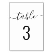 Numéro De Table Mariage de script simple noir et blanc (Par défaut)