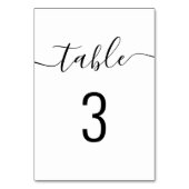 Numéro De Table Mariage de script simple noir et blanc (Par défaut)