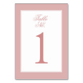 Numéro De Table Mariage de script sophistiqué rose et se lever (Dos)