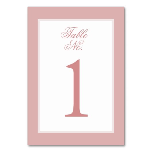 Numéro De Table Mariage de script sophistiqué rose et se lever (Par défaut)