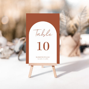 Numéro De Table Mariage de script Whimsical Terracotta Arch Frame