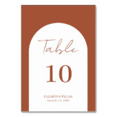 Numéro De Table Mariage de script Whimsical Terracotta Arch Frame (Dos)