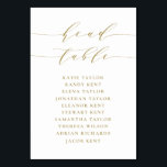 Numéro De Table Mariage de siège de script minimaliste Gold<br><div class="desc">Plan personnalisé des sièges de numéro de table. Il présente un scénario blanc bleu marine et une typographie classique. Personnalisez en ajoutant vos propres détails. Ce plan minimaliste de table est parfait pour les mariages,  les baby showers,  les douches nuptiales,  les anniversaires,  et bien plus encore.</div>