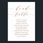 Numéro De Table Mariage de siège minimaliste en terre cuite<br><div class="desc">Plan personnalisé des sièges de numéro de table. Il dispose d'un script blanc en terre cuite et d'une typographie classique. Personnalisez en ajoutant vos propres détails. Ce plan minimaliste de table est parfait pour les mariages,  les baby showers,  les douches nuptiales,  les anniversaires,  et bien plus encore.</div>