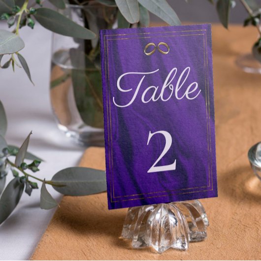 Numéro De Table Mariage de soie violette