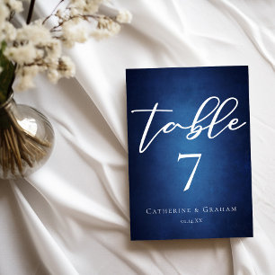 Numéro De Table Mariage de soirée minimaliste bleu moderne