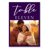 Numéro De Table Mariage de soirée Royal Purple Couple Photo (Dos)