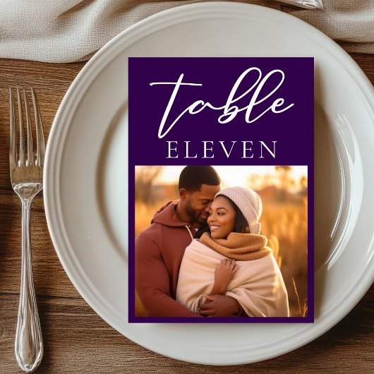 Numéro De Table Mariage de soirée Royal Purple Couple Photo