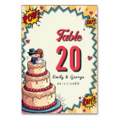 Numéro De Table Mariage de style comique Retro Bride & Groom Pop (Par défaut)