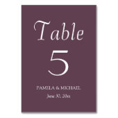 Numéro De Table Mariage de style simple (Dos)