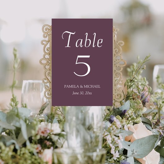 Numéro De Table Mariage de style simple