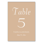 Numéro De Table Mariage de style simple beige (Par défaut)