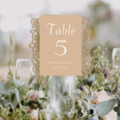 Numéro De Table Mariage de style simple beige