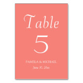 Numéro De Table Mariage de style simple corail (Par défaut)