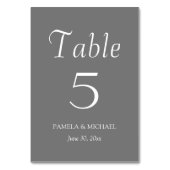 Numéro De Table Mariage de style simple gris foncé (Par défaut)