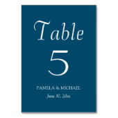 Numéro De Table Mariage de style turquoise bleu simple (Dos)