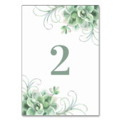 Numéro De Table Mariage de succulentes. Cactus vert. Cactus à l'aq (Dos)