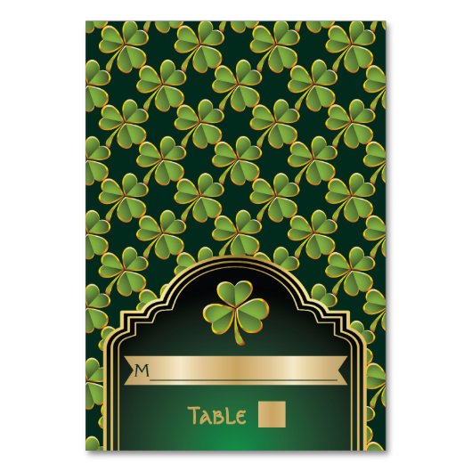 Numéro De Table Mariage de table Gold, green Irish clover (Par défaut)