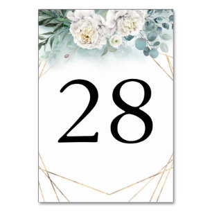 Numéro De Table Mariage de table Green & White Peony