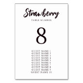 Numéro De Table Mariage de table moderne élégant Nom personnalisé  (Dos)
