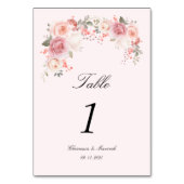 Numéro De Table Mariage de table rose flou (Dos)