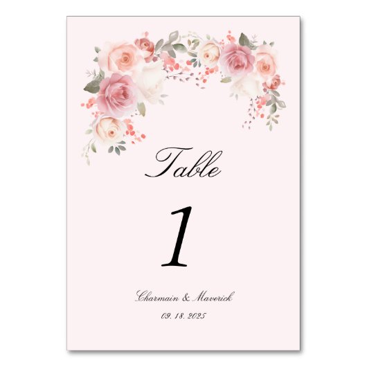 Numéro De Table Mariage de table rose flou (Par défaut)