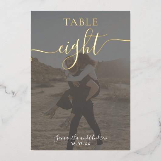 Numéro de table mariage de tableau élégant Gold (Recto)