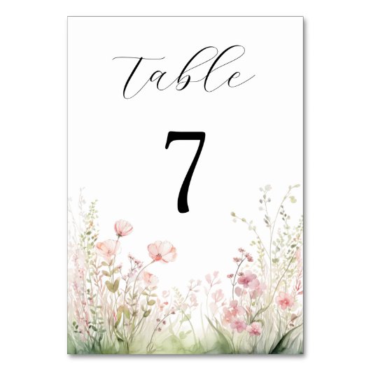 Numéro De Table Mariage de terrain Fleur sauvage Pastel (Par défaut)