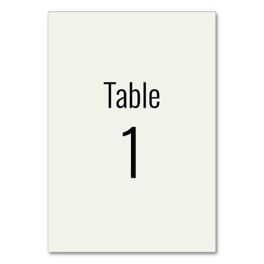 Numéro De Table Mariage de texte noir créatif (Par défaut)