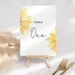 Numéro de table mariage de tournesol<br><div class="desc">Tournesol d'aquarelle Table Un numéro. Éléments correspondants disponibles.</div>